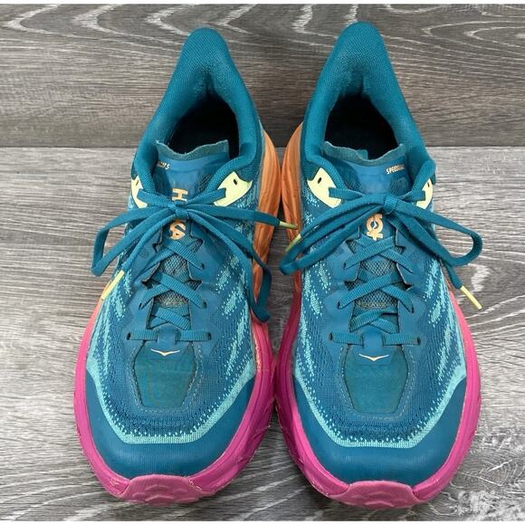 Hoka Speedgoat 5 Trail Runner Shoe Sneaker Deep Lake/Ceramic Mens 6.5 Women 8.5